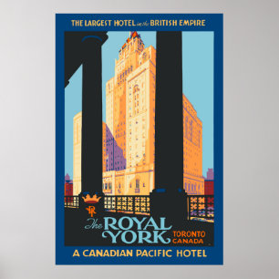 Royal York Hotel Toronto Canada Vintage Travel Pos Poster