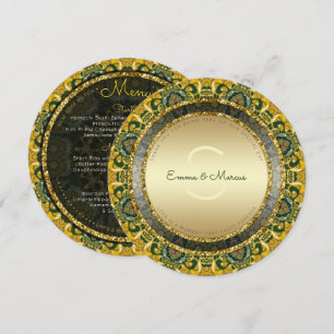 Royale Tribe Geo-Mandala Round Wedding Menu Cards