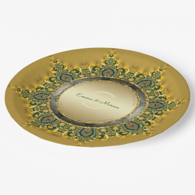 Royale Tribe Geo-Mandala Wedding  Paper Plate (Angled)