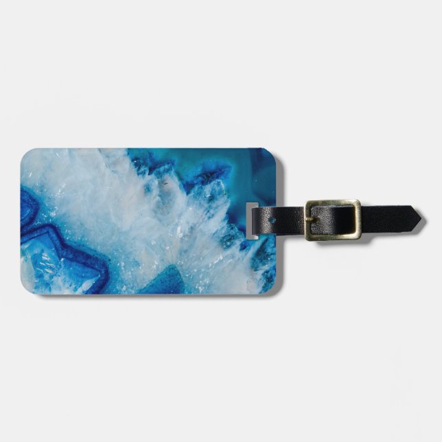 Royally Blue Agate Luggage Tag (Front Horizontal)