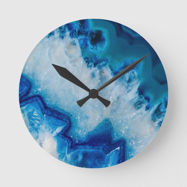 Royally Blue Agate Round Clock (Front)