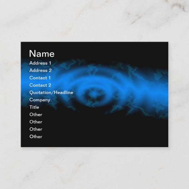 Royally Elegant Blue Business Card Template (Front)