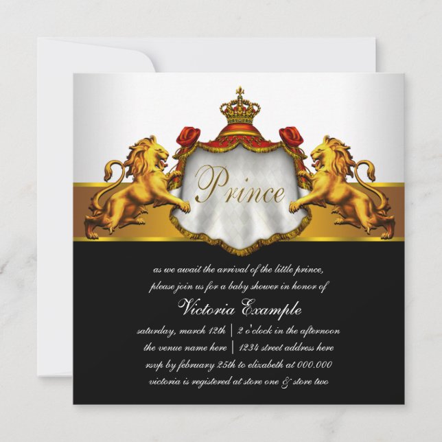 RoyalPrince Baby Shower Invitation (Front)