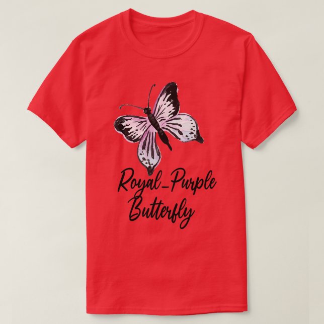 RoyalPurple Butterfly Beautiful watercolor illustr T-Shirt (Design Front)
