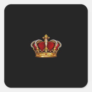 Royalty/Crown Stickers-Queen King Princess Square Sticker