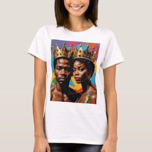 Royalty King and Queen Bold Colourful Art T-Shirt