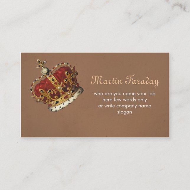 royalty king crown business card (Front)