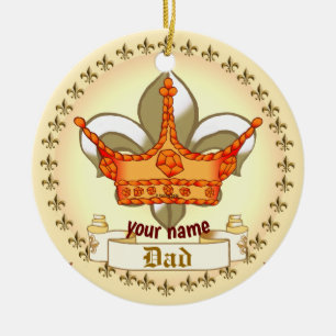 Royalty King Crown Dad Ceramic Tree Decoration