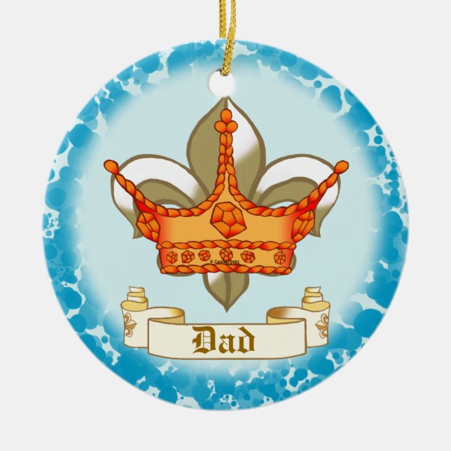 Royalty King Crown Dad  Ceramic Tree Decoration (Front)
