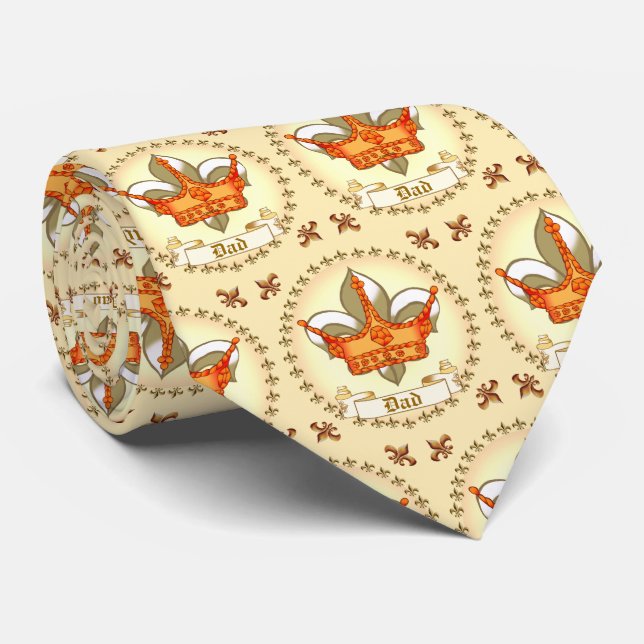 Royalty King Crown Dad  tie (Rolled)