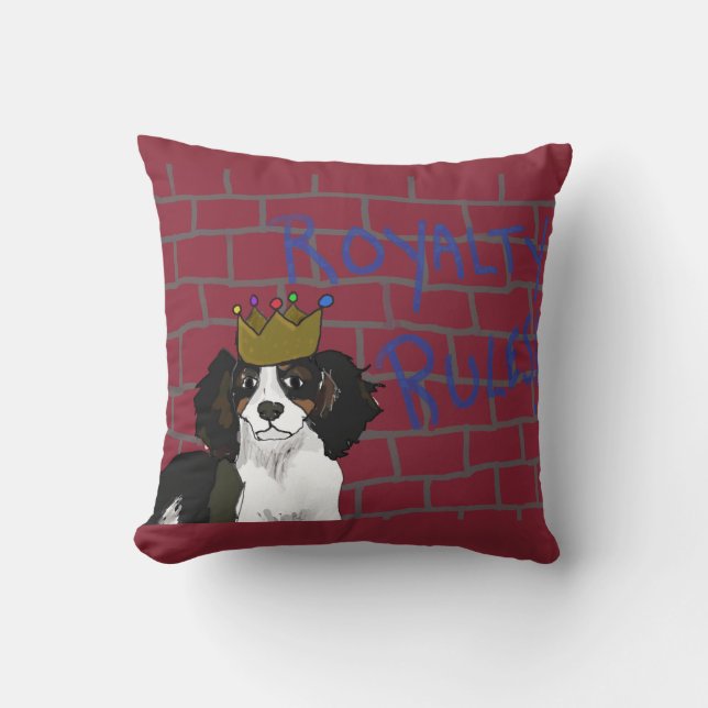 Royalty Rules - King Cavalier Throw Pillow (Front)