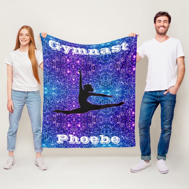 Royalty Sparkle Gymnastics Fleece Blanket (In Situ)