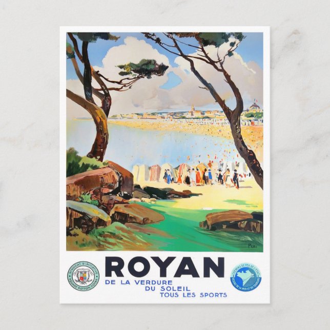 Royan France vintage travel Postcard (Front)