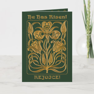 Roycroft Easter Hunter Green (Personalized) Holiday Card