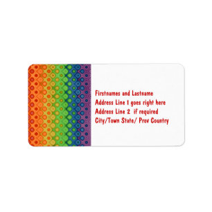 ROYGBIV Rainbow Bubbles Distorted Colours Label