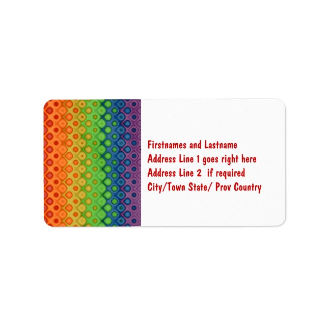 ROYGBIV Rainbow Bubbles Distorted Colours Label (Front)