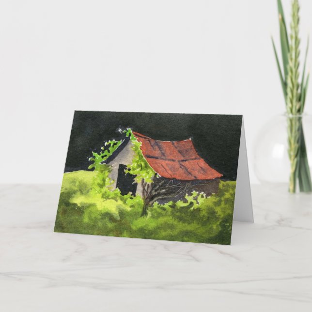 "Roy's Wood Shed" Country Roads Greeting Card (Front)