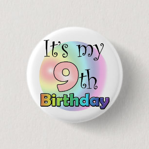 Roze It's my 9th Birthday 3 Cm Round Badge