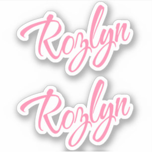 Rozlyn name pink cursive font x2
