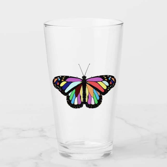 RP colourful butterfly Glass (Front)
