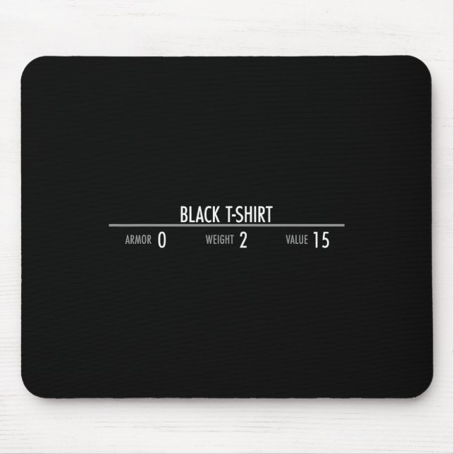 Rpg Armor Stats - Video Game Player  Mouse Mat (Front)