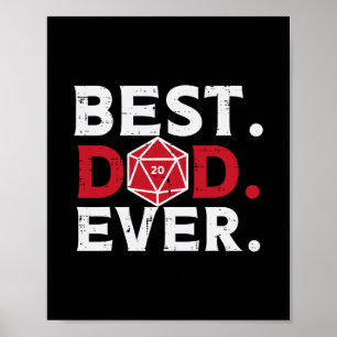 Rpg Best Dad Ever Funny Gamer Daddy Papa Men Poster