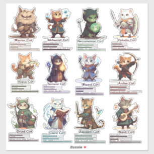 RPG Cats funny and cute stickers for gamers