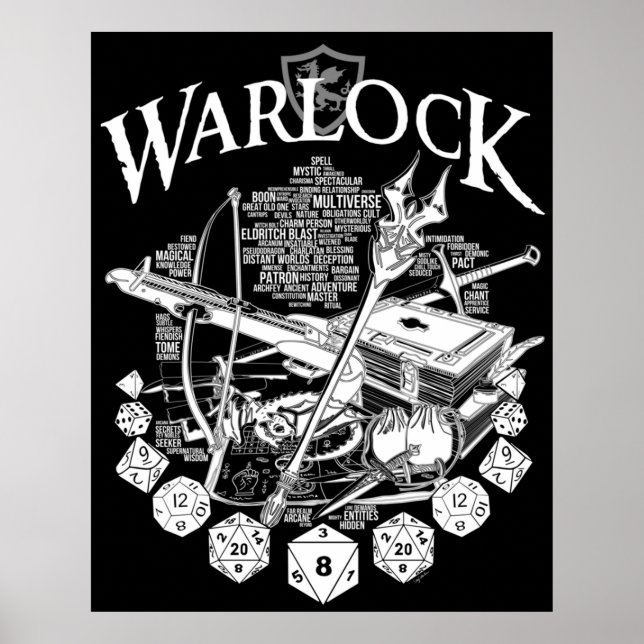 RPG Class Series Warlock  White Version Poster (Front)