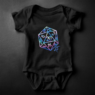 RPG Crit AF Aurora Fantasy Tabletop Gamer Dice Baby Bodysuit