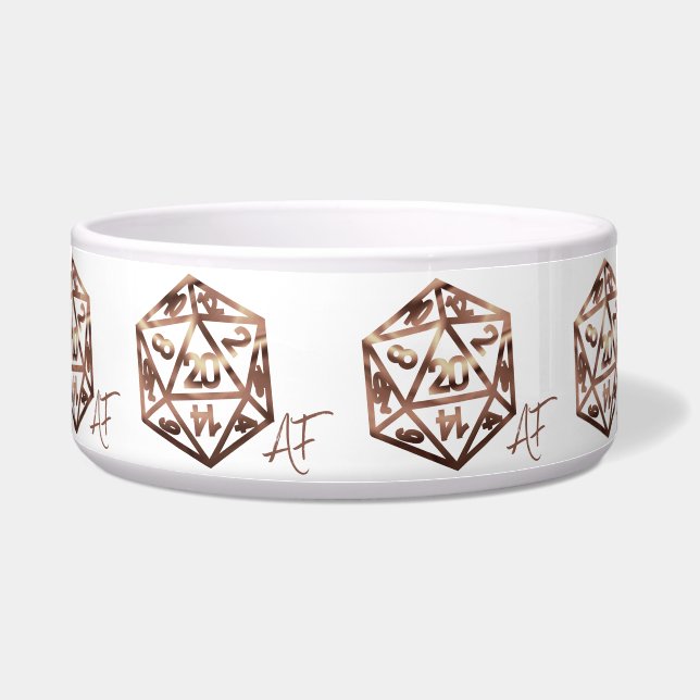 RPG Crit AF | Copper Fantasy Tabletop Gamer Dice (Front)