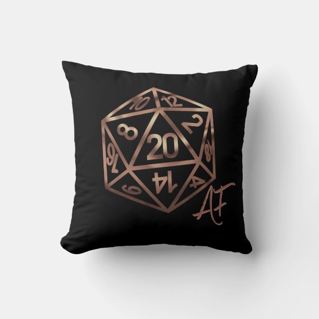 RPG Crit AF | Copper Tabletop PnP Role Player Dice Cushion (Front)