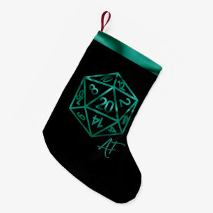RPG Crit AF Emerald Fantasy Tabletop Gamer Dice Small Christmas Stocking