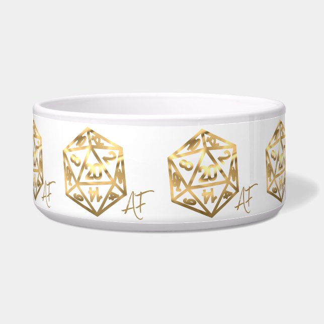 RPG Crit AF | Gold Fantasy Tabletop PnP Gamer Dice (Front)