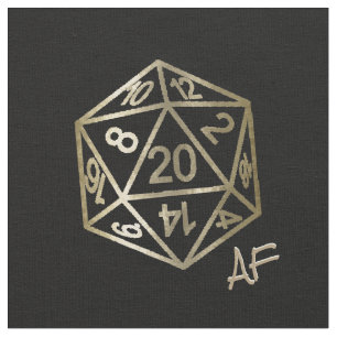 RPG Crit AF Gold Fantasy Tabletop PnP Gamer Dice Fabric