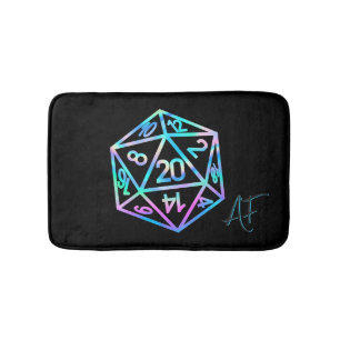 RPG Crit AF Holo Fantasy Tabletop PnP Gamer Dice Bath Mat