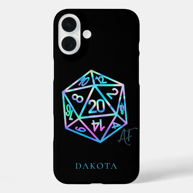 RPG Crit AF | Holo Fantasy Tabletop PnP Gamer Dice Case-Mate iPhone Case (Back)