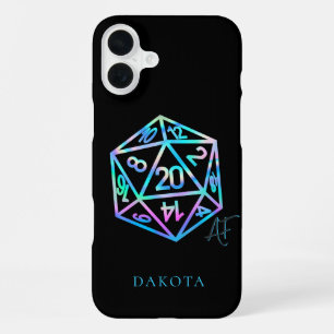 RPG Crit AF   Holo Fantasy Tabletop PnP Gamer Dice iPhone 16 Plus Case