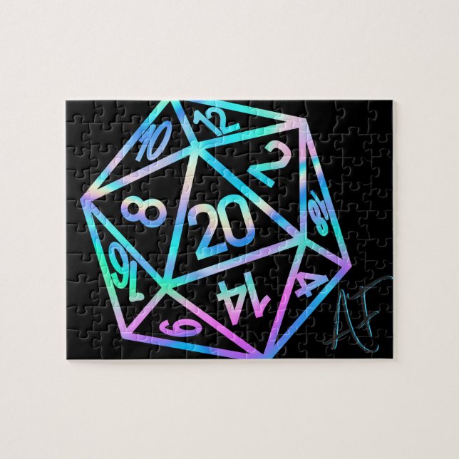 RPG Crit AF | Holo Fantasy Tabletop PnP Gamer Dice Jigsaw Puzzle (Horizontal)