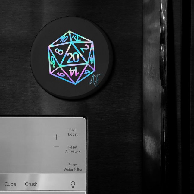 RPG Crit AF | Holo Retro Tabletop Role Player Dice Magnet (Creator Uploaded)