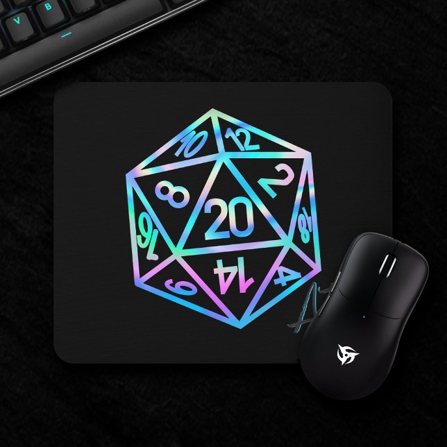 RPG Crit AF | Holo Retro Tabletop Role Player Dice Mouse Mat (Creator Uploaded)