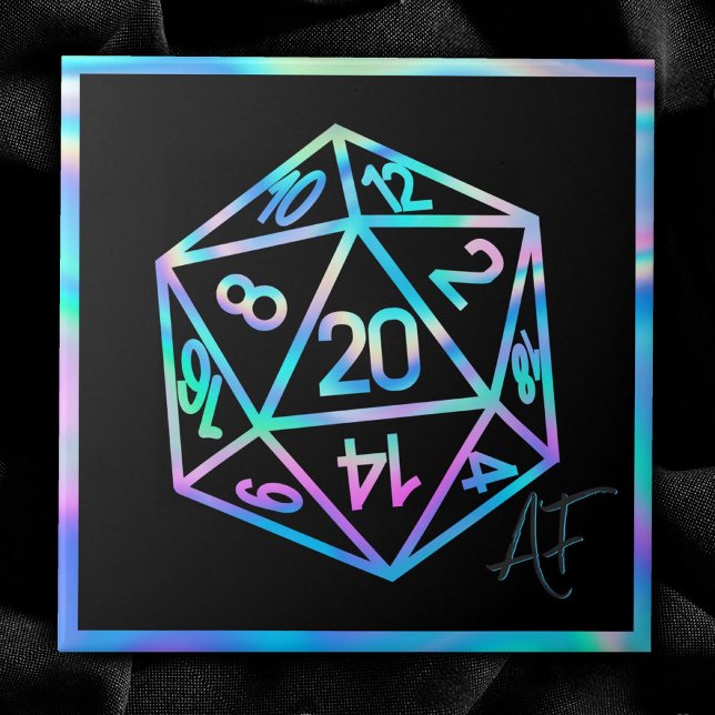 RPG Crit AF | Holo Retro Tabletop Role Player Dice Tile (Creator Uploaded)