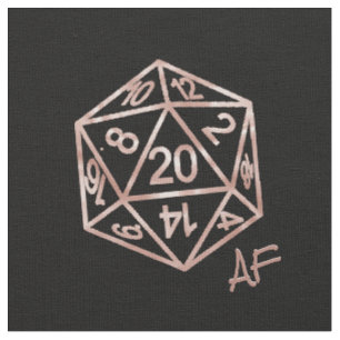 RPG Crit AF Mauve Fantasy Tabletop Gamer Dice Fabric