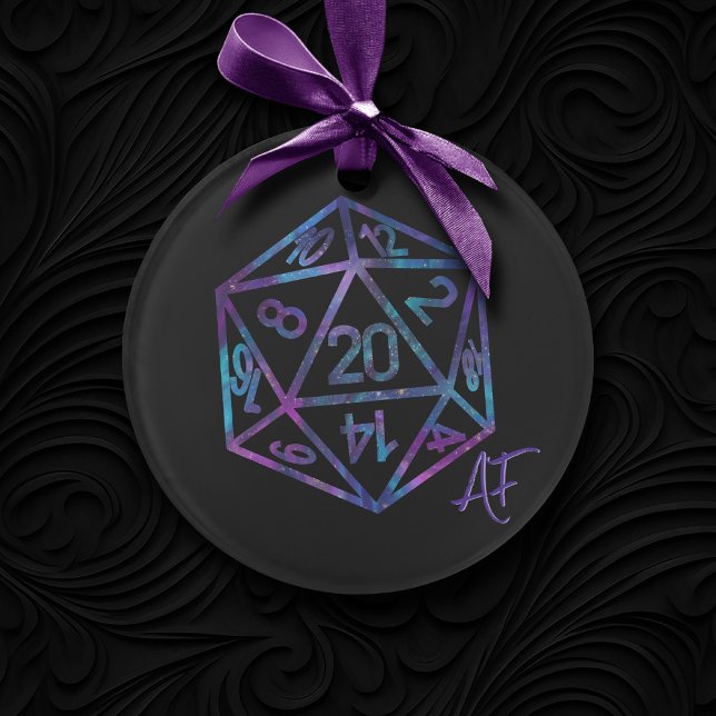 RPG Crit AF | Nebula Fantasy Tabletop Gamer Dice Ornament (Creator Uploaded)