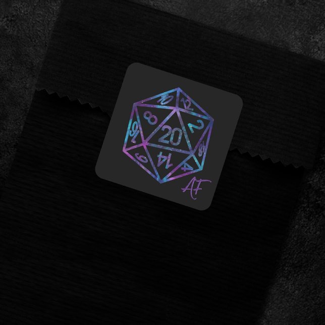 RPG Crit AF | Nebula Fantasy Tabletop Gamer Dice Square Sticker (Creator Uploaded)