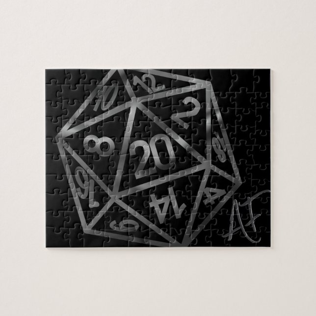 RPG Crit AF | Retro Tabletop PnP Role Player Dice Jigsaw Puzzle (Horizontal)