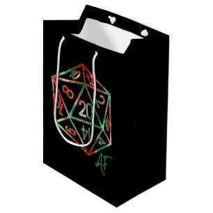 RPG Crit AF   Silver Fantasy Tabletop Gamer Dice Medium Gift Bag