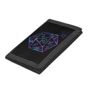 RPG Crit AF   Silver Fantasy Tabletop Gamer Dice Trifold Wallet