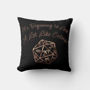 RPG Critmas   Blue Fantasy Tabletop Gamer Dice Cushion