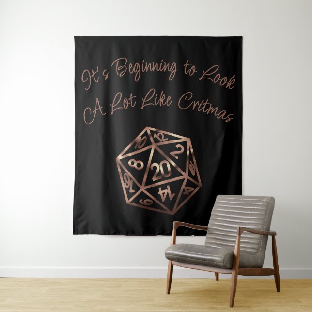 RPG Critmas | Copper Tabletop PnP Roleplayer Dice Tapestry (In Situ)