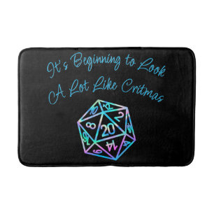 RPG Critmas Holo Retro PnP Tabletop Gamer Dice Bath Mat